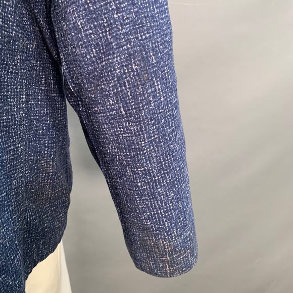 POST O'ALLS Size XL Navy Grey Marbled Cotton Shirt Jacket - Picture 7 of 9